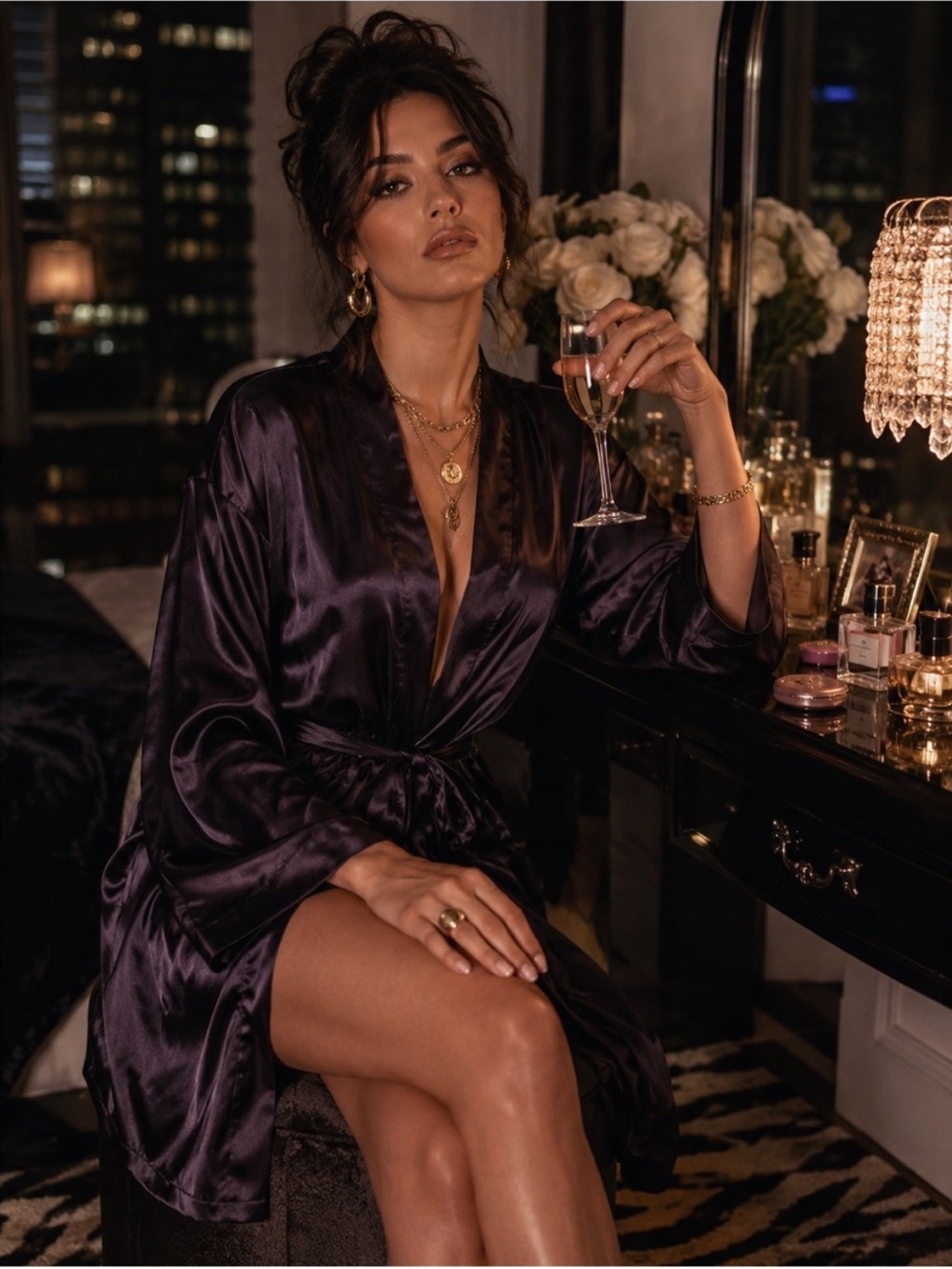 Vintage Y2K Victoria's Secret Plum Silky Robe Mob Wife Glam